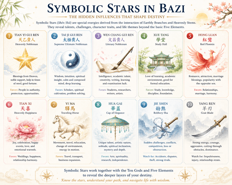 image-Symbolic stars in BaZi (神煞): the hidden accents of the chart