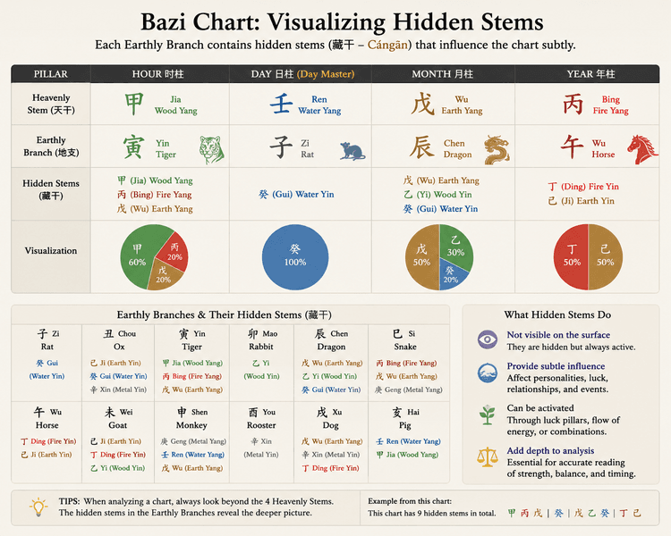 image-Hidden stems (藏干): the concealed depth of the Earthly Branches